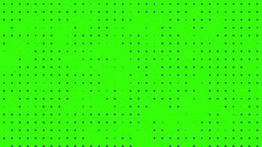 yeşil ekran soyut canlandırılmış yarım ton noktalı retro teknoloji arka planı, rastgele noktalar ve ızgaralar, 3d canlandırma döngüsü canlandırma arkaplanı