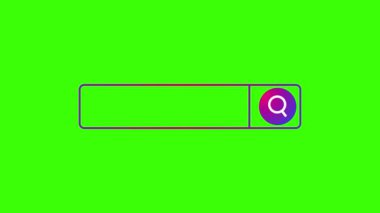 neon modern biçim arama çubuğu yeşil ekranda izole edildi, arkaplanı kaldırmak için krom anahtar, internet videosu için uygun, arama, çubuk ile arama simgesi