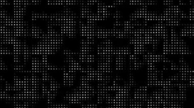 4k yarım ton noktalar soyut arkaplan animasyonu, eski film efekti, hata, kodlama programlama kavramı