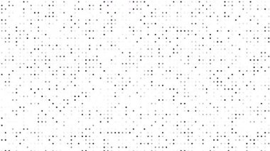 4k beyaz yarım ton noktalar desen soyut arkaplan animasyonu, eski film efekti, hata, kodlama programlama kavramı