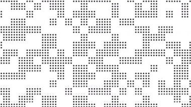 4k beyaz yarım ton noktalar desen soyut arkaplan animasyonu, eski film efekti, hata, kodlama programlama kavramı