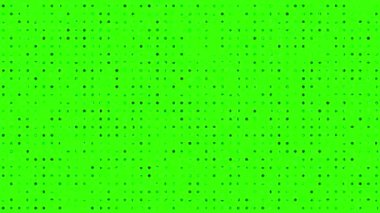 4k yeşil ekran yarım ton noktalar desen soyut arkaplan animasyonu, eski film efekti, hata, kodlama programlama kavramı
