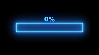 parlayan neon tarzı bar animasyonu siyah arkaplanda izole edilmiş, bekleme, işleme konsepti