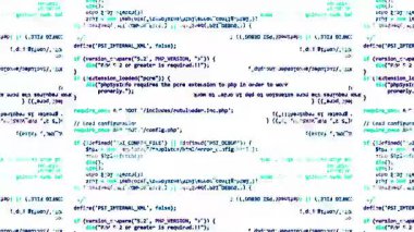 Beyaz arkaplan, programlama ve bilgisayar kodlama kavramında hareket eden dijital verilerin canlandırılması