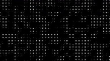 Retro doku yarım ton noktalarını ve ızgara animasyonu soyut arkaplan, monokrom vintage tarzında pürüzsüz döngü