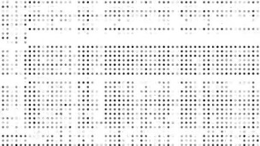 beyaz retro doku yarım ton noktalar ve ızgara animasyon soyut arkaplan, monokrom vintage tarzında pürüzsüz döngü