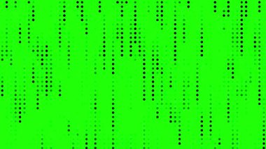 yeşil ekran yüksek teknoloji yarım ton noktaları soyut arkaplan animasyonu, ikili kodlama bilgisayar programlama kavramı