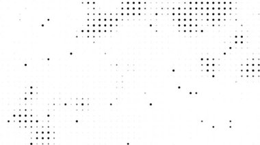 beyaz soyut animasyon noktalar ve ızgara yarım ton dokusu animasyon, kusursuz hareket eden noktalı teknoloji koyu arkaplan