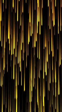 Sarı parlayan çizgiler düşen animasyon soyut arkaplan, veri konsepti, bilgi yağmuru matris hareketi tasarımı