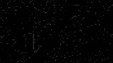 Yarım tonlu noktalı animasyon dokusu siyah arkaplanda izole edilmiş eski moda soyut animasyon