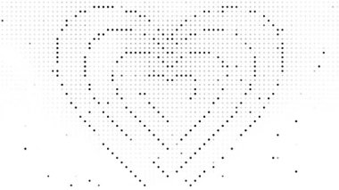 beyaz yarım tonlu animasyon noktalı kalp tüneli soyut döngü animasyon arkaplanı