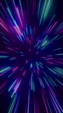 Soyut hareket arkaplanı. Neon ışıkları. Parlak çizgiler tünelden geçer. yüksek teknoloji, hızlı internet ve gelecekçi teknoloji kavramı