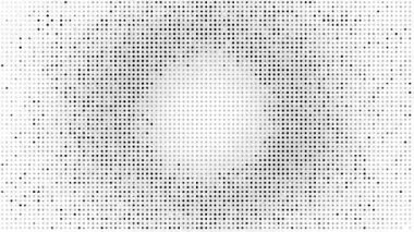 siyah ve beyaz yarım tonlu animasyonlu noktalı dokular soyut arka plan, yüksek teknoloji kavram döngüsü animasyonu