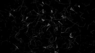 Noktalar ve çizgiler bağlantı plexus soyut arka plan, 3d düşük poli animasyon, dijital yüksek modern ve geleceksel teknoloji konsepti