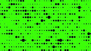 yeşil ekran soyut canlandırılmış yarım ton noktalı retro teknoloji arka planı, rastgele noktalar ve ızgaralar, 3d canlandırma döngüsü canlandırma arkaplanı