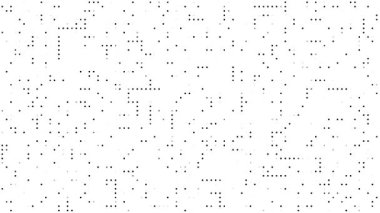 Beyaz arkaplanda izole edilmiş dijital noktalar, yüksek teknoloji animasyonu, modern retro ve vintage etkisi