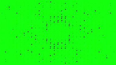 Dijital modern modern teknoloji kavramı için 3D oluşturulmuş yeşil ekran noktaları ve ızgara yarım ton arkaplan animasyonu