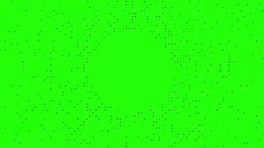 yeşil ekran soyut canlandırılmış yarım ton noktalı retro teknoloji arka planı, rastgele noktalar titreşen döngü animasyonu