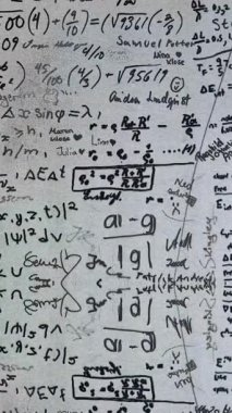 Matematik formülü grunge stop motion soyut arkaplan animasyonu, eğitim ve öğrenim kavramı
