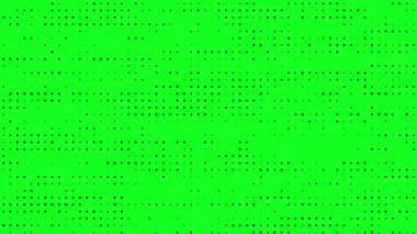 Merhaba teknik hareket arkaplanı, yeşil ekranda yanıp sönen noktalar