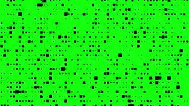 Merhaba teknik hareket arkaplanı, yeşil ekranda yanıp sönen noktalar