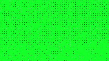 Merhaba teknik hareket arkaplanı, yeşil ekranda yanıp sönen noktalar