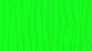 Canlandırılmış soyut teknoloji yeşil ekran arkaplanda izole edildi rastgele noktalar ve ızgara canlandırması