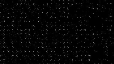 Noktaların hareketleriyle soyut bir arkaplan titreşimli animasyon. Dijital teknoloji. 3B görüntüleme.