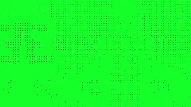 rastgele noktalar ve izole edilmiş yeşil ekranda kaybolan soyut teknoloji arkaplanı.