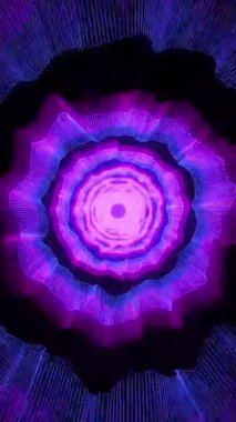 neon yüksek ve fütüristik modern teknoloji, iletişim ağı konsepti, tünel döngüsü animasyonu soyut arka plan