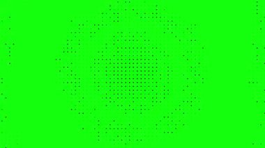 soyut noktalar yeşil ekranda hareket ediyor, yarım ton noktalı doku animasyonu