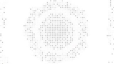 Beyaz arkaplanda hareket eden soyut noktalar, yarım tonlu noktalı doku canlandırması