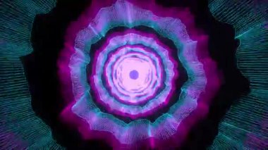 neon yüksek ve fütüristik modern teknoloji, iletişim ağı konsepti, tünel döngüsü animasyonu soyut arka plan