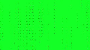 yeşil ekran (kroma anahtarı) soyut yarım ton noktalı doku canlandırma arkaplanı, canlandırılmış noktalar ve ızgara örtüsü