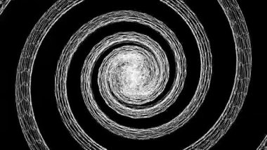 kablo animasyonu siyah arkaplanda izole edildi. Teknoloji, bilim, plan veya bilgi konsepti için soyut hareket arkaplanı
