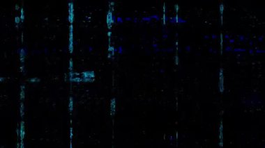 arıza efekti, siyah arkaplanda izole edilmiş matris kodlama animasyonu ile örtüşüyor, hackleme ve kodlama hatası için uygun