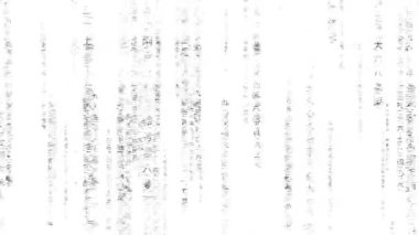 arıza efekti, siyah arkaplanda izole edilmiş matris kodlama animasyonu ile örtüşüyor, hackleme ve kodlama hatası için uygun