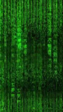 yüksek teknoloji siber uzay hack saldırı animasyonu, bilgisayar kodu matrisi soyut hareket arkaplanı yağmuru