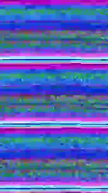 Arıza döngüsü animasyonu, analog TV kötü sinyal, vhs hasarlı, 90 'lar teknolojisi, eski film retro vintage etkisi, birleştirme için mükemmel örtüşüm