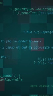 Kodlama matrisi arka plan, teknoloji dijital blok titreşimli animasyon, yüksek teknoloji bilgisayar programlama kavramı
