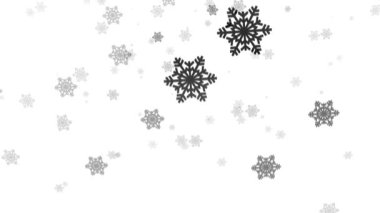 Beyaz arka planda gerçekçi kar yağışı sahnesi, kış, Noel, festival ve etkinlikler için animasyon