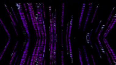 yüksek teknoloji siber uzay hack saldırı animasyonu, bilgisayar kodu matrisi soyut hareket arkaplanı yağmuru