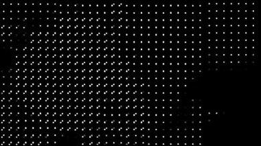 Soyut siyah noktalar dikişsiz döngü animasyon arkaplanı. Renk, teknoloji videoları, alfa, kaplama katmanı için uygun