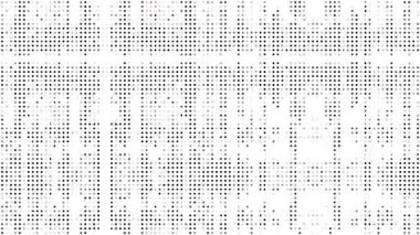 Beyaz arkaplan soyut siyah noktalar dikişsiz döngü animasyonu. Renk, teknoloji videoları, alfa, kaplama katmanı için uygun