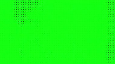 Yeşil ekran soyut siyah noktalar dikişsiz döngü animasyon arkaplanı. Renk, teknoloji videoları, alfa, kaplama katmanı için uygun