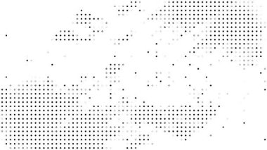 soyut noktalar ve ızgara yarım ton dokusu hareketsiz döngü animasyonu beyaz arkaplanda izole edildi