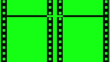 grunge film animasyonu yeşil ekran üzerinde izole edilmiş (kroma anahtarı) arka plan, eski film vintage efekti için uygun ve üst üste katman