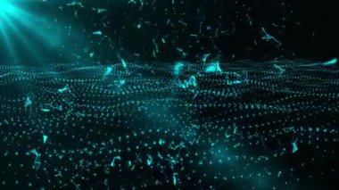 dalga yüksek teknoloji büyük veri iletimi, internet, bilgisayar ağı ve siber güvenlik konsepti animasyonu