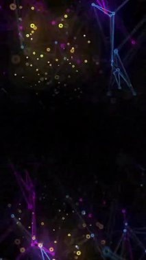 Noktalar ve çizgi bağlantısı, kamera görüntüsü plexus soyut arkaplan, telekom animasyonu, dijital veri ve yüksek bilgi teknolojisi