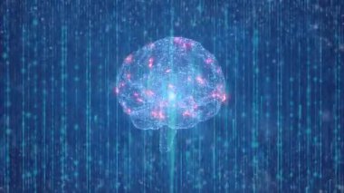 Üç boyutlu beyin animasyonu, birkaç acı alanı, sinir sistemi tıp bilimi konsepti.